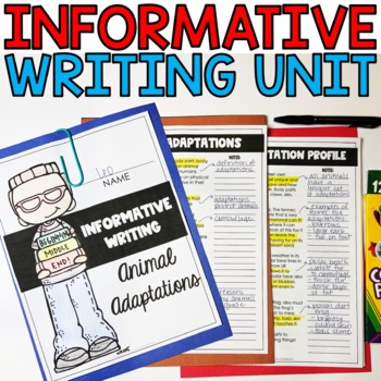 Preview of Informational Writing Unit | Animal Adaptations | Analyze Two or More Texts