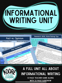 Preview of Informational Writing Unit: Google Slides