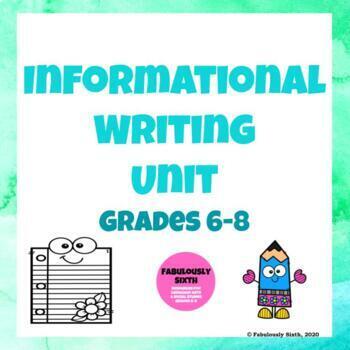 Preview of Informational Writing Unit Grades 6-8
