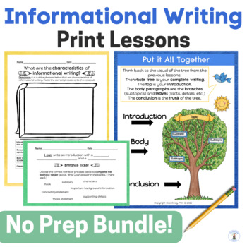 Preview of Informational Writing Unit Print Lessons How to Write an Essay Bundle
