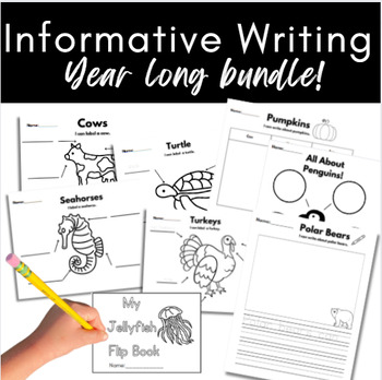 Preview of Kindergarten Informational Writing| Year long bundle | Can have are charts