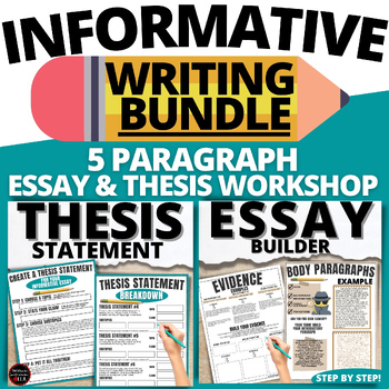 Preview of Informational Essay Writing and Thesis Statement Workshops w graphic organizers