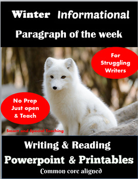 Preview of Winter Writing for Struggling Writers Paragraphs (Dyslexia/RTI)