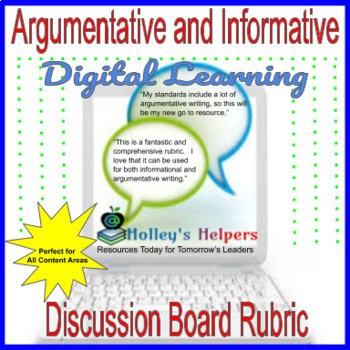 Preview of Informational and Argumentative Discussion Board Rubric