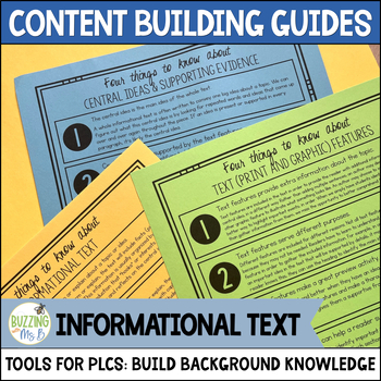 Preview of Informational and Nonfiction Content Building Guides: PLC Planning Tools