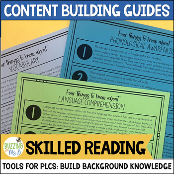 Preview of Science of Reading Skilled Reading Content Building Guides: PLC Planning Tools