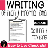 Informational and Opinion Writing Checklist Bundle | Editing & Revising
