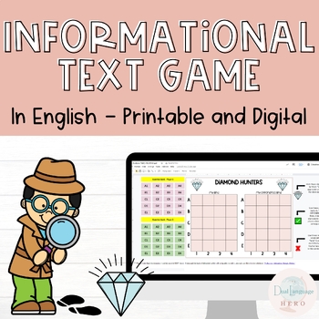 Preview of Informational text game | Literacy Game & Test Prep in English