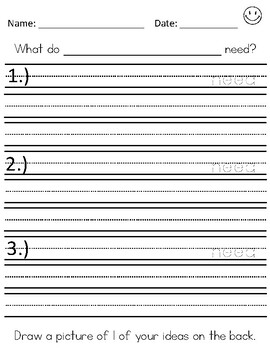 Informational write differentiated scaffold - What do Animals need