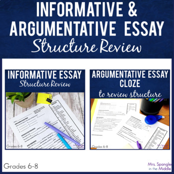 Preview of Informative AND Argumentative Essay Organization Review