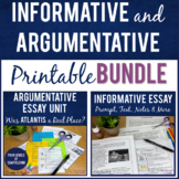 Informative AND Argumentative Essay Printable BUNDLE | Mid