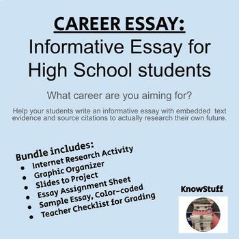 Preview of Informative Essay Bundle: High School -- Research Your Dream Career