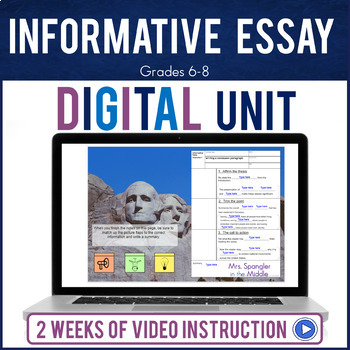 Preview of Informative Essay DIGITAL Unit Course - Videos, Notes, Quizzes, Organizers