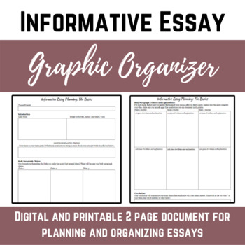 informative essay graphic organizer 7th grade