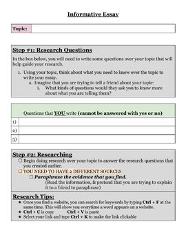 Preview of Informative Essay Outline & Writing