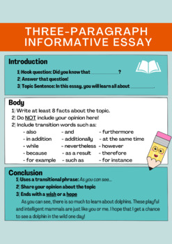 Preview of Informative Essay - Three Paragraphs - How To Guide for Students
