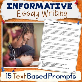 Preview of Informative Essay Writing Prompts - Text Based Topics - Test Prep Activities