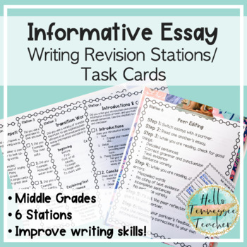Preview of Informative Essay Writing Revision Stations for Middle Grades CCSS Aligned