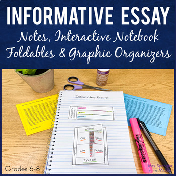 Preview of Informative Essay Writing with Texts Notes Interactive Notebook