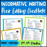 Peer Editing Checklist - 4 Informative/Expository Writing 