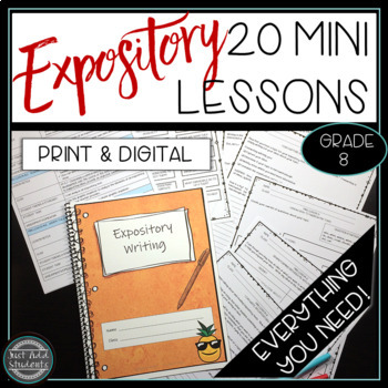 Preview of Informative Explanatory Expository Writing Mini Lessons Grade 8 Print Digital