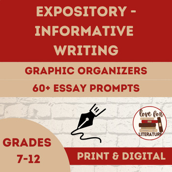 Preview of Expository Essay Graphic Organizer PDF & 60+ Essay Prompts