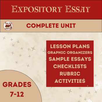Preview of Expository Writing Unit Resources Lesson Plans Worksheets 7-12