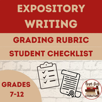 Preview of Expository Essay Writing Grading Rubric and Essay Writing Checklist 