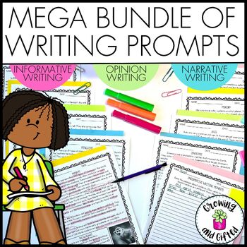 Preview of Informative, Opinion, Narrative Essay Writing Prompts for Elementary Students