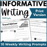 Informative Paragraphs - Weekly Paragraph Writing Prompts 