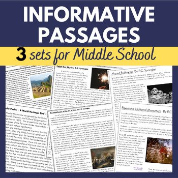 Preview of Informative Passages - Informational Graphic Organizer - Essay Outline