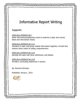 Preview of Informative Report Complete Guide to Final Copy