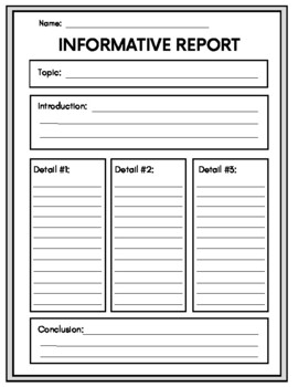 Preview of Informative Report Graphic Organizers