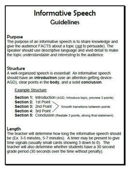 informative speech guidelines example