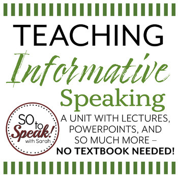 Preview of Informative Speech Unit - Up to 2 weeks of instruction