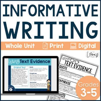 Preview of Informative Writing Sentence Starters Graphic Organizers Prompts 3rd-5th Grade