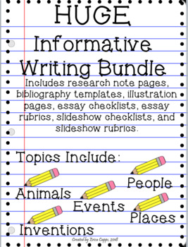 Preview of Informative Writing Bundle: Animals, People, Places, and More