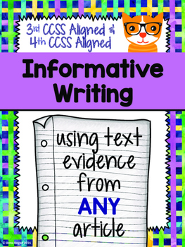 Preview of Informative Writing CCSS Aligned (Grades 3-4)