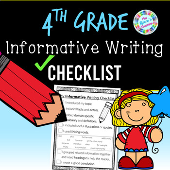 Preview of Informative Writing Checklist (4th grade standards-aligned) - PDF and digital!!