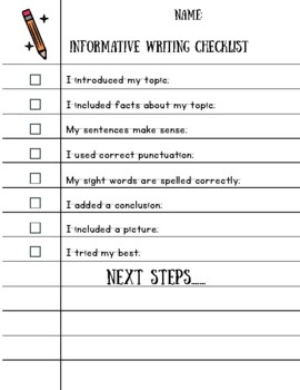 Preview of Informative Writing Checklist