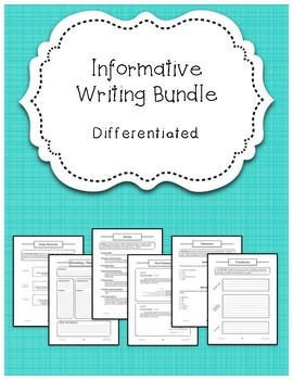 Preview of Informative Writing {Differentiated} Mega Bundle: Handouts!  Center Work!