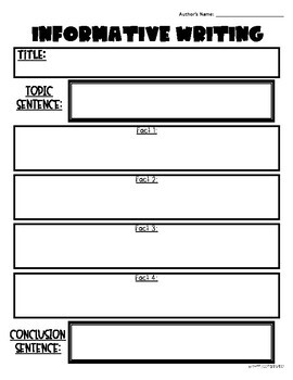 Informative Writing Graphic Organizer by Miss Zees Activities | TpT