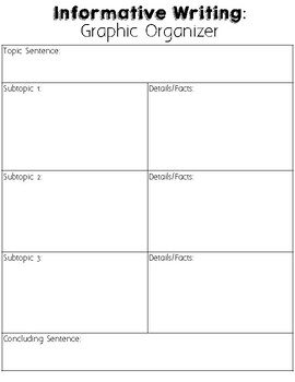 Informative Writing-Graphic Organizer by Lazy Teacher's Club | TPT