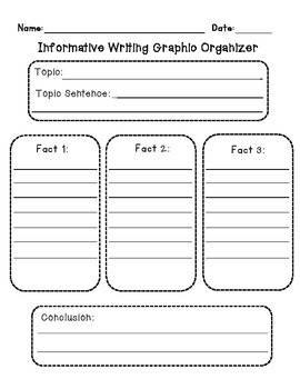 informative essay graphic organizer 5th grade