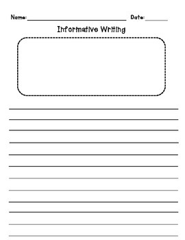 Informative Writing Graphic Organizer with 3 Facts and Writing Paper