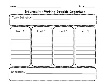 Preview of Informative Writing Graphic Organizer with 4 Facts and Writing Paper