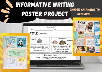 Preview of Informative Writing Poster Project | Animals | Third Grade