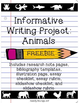 Preview of Informative Writing Project: Animals FREEBIE