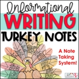 Turkey Informative Writing Prompt and Craft Activity for November 2nd 3rd Grade