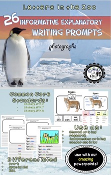 Preview of Informative Writing Prompts A-Z Animals- Bundle Set